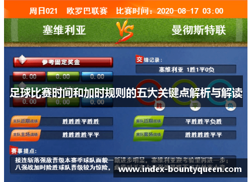 足球比赛时间和加时规则的五大关键点解析与解读 足球比赛时间和加时规则的五大关键点解析与解读